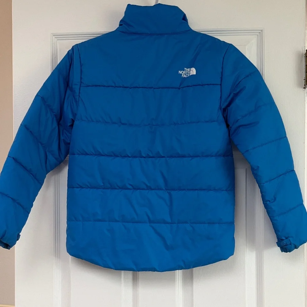 The North Face Kids' Blue Puffer Jacket size Medium 10/12 TNF - Picture 3 of 6